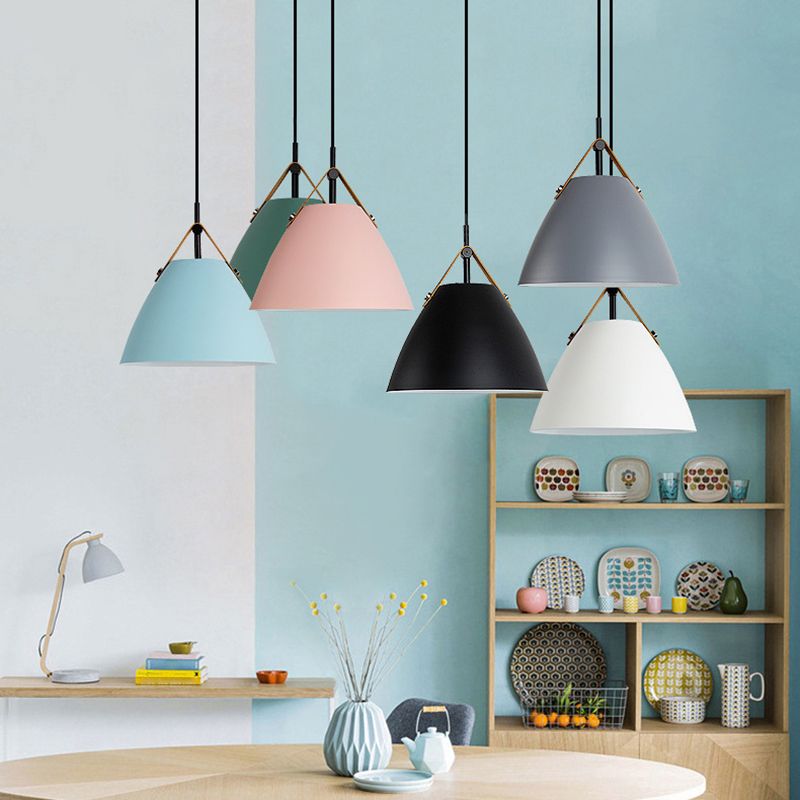 Black White Dimmable Metal Pendant Shaped Frisbee Light