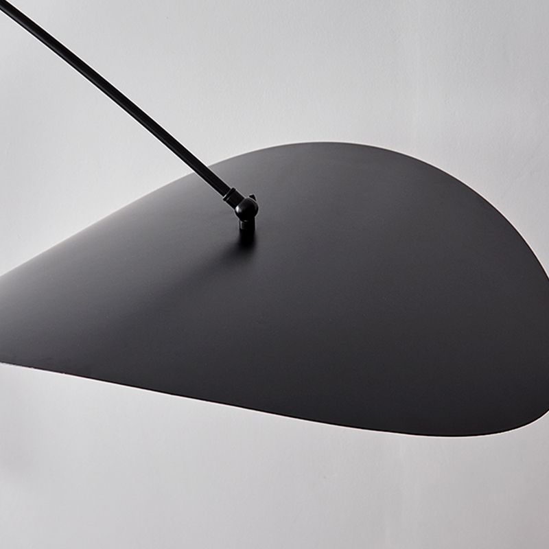 Black and Gold Metal and Glass Arc Wall Lamp For Bedroom
