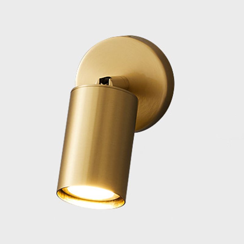 Rotatable Wall Lamp Cylinder Brass Modern Spotlight
