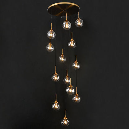 Spiral Ambient Glass Pendant Lamp for Staircase