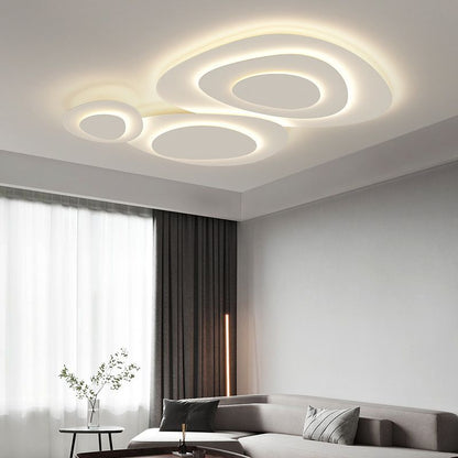 White LED Flush Mount Ceiling Light For Bedroom Modern Unique Shape