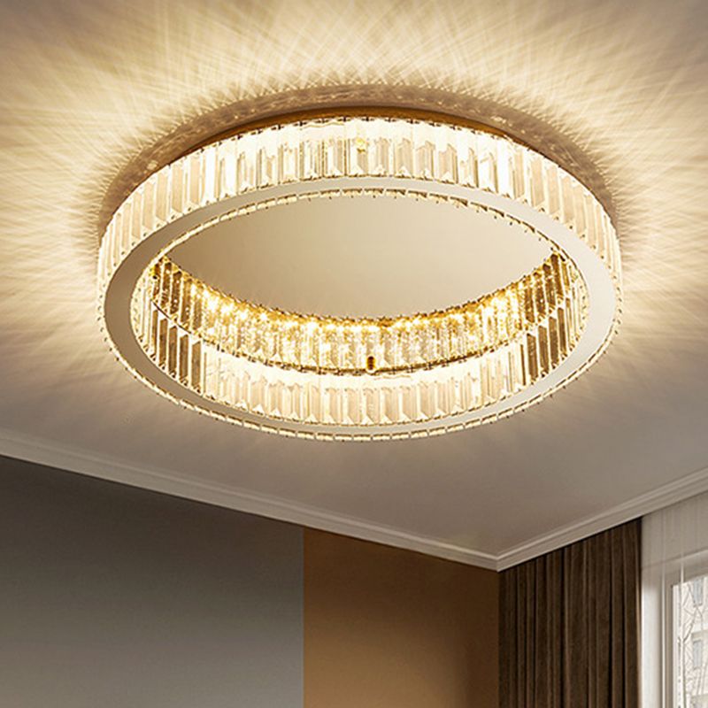 Gold Flush Mount Ceiling Light Aurora Circular Crystal Art Deco