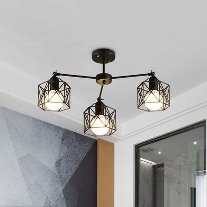 Ceiling Light Semi-Flush Black Onyx For Bedroom And Living Room
