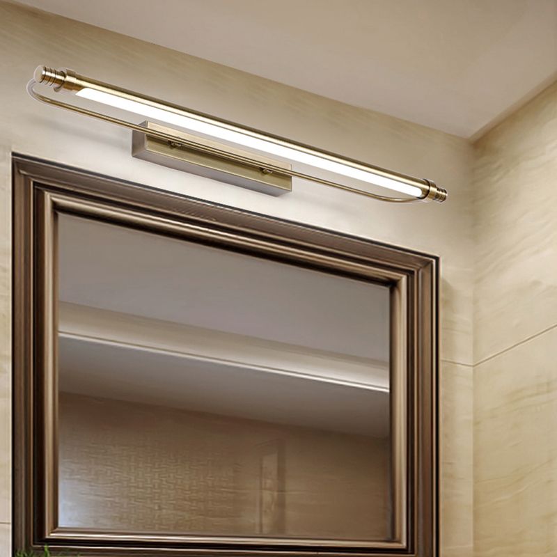 Gold Finish Three Colour Dimmable Aurelia Linear Vanity Wall Light