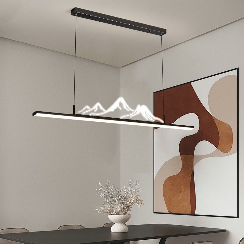 Black Gold Mountain Shape Dimmable LED Pendant Light