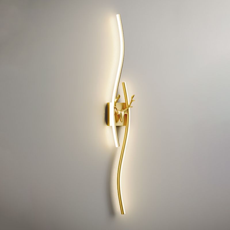 Black Gold Modern Dimmable LED Metal Linear Wall Light