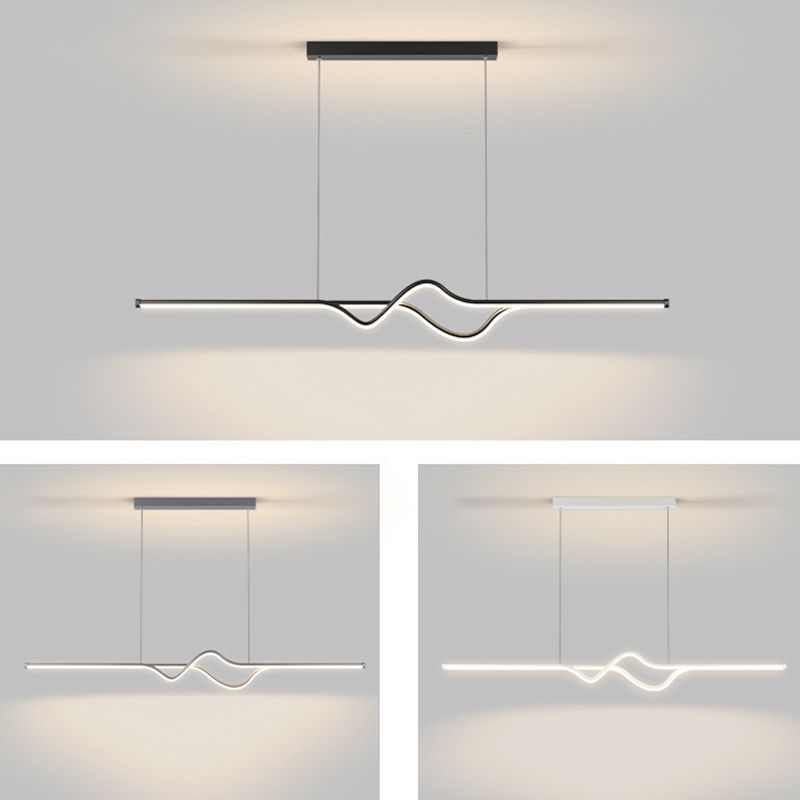 Rust Resistant Metal Finish Modern Linear Pendant Light