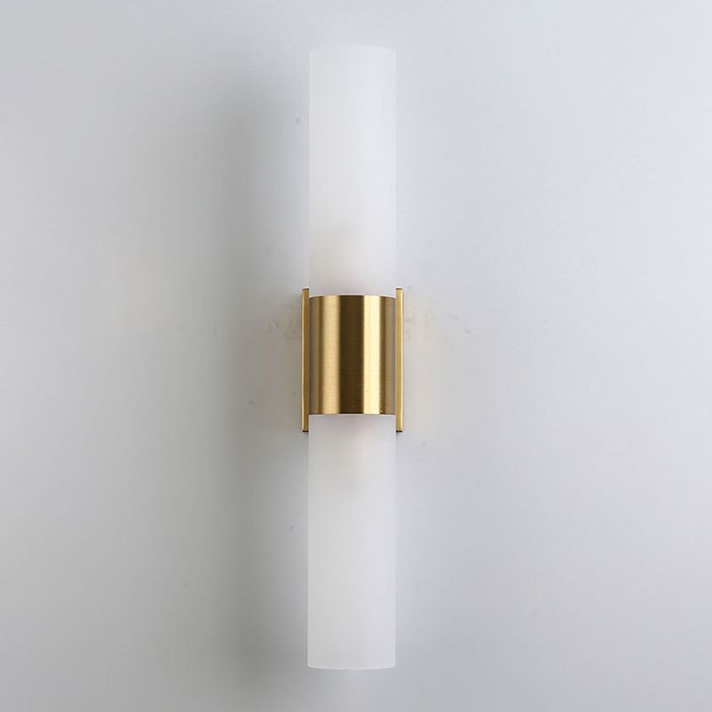 Black Gold Metal And Glass Double Headed Vanity Wall Lamp
