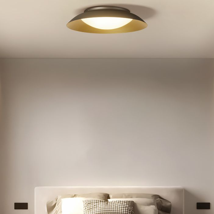 Flush Mount Round Brass Aurora Ceiling Light