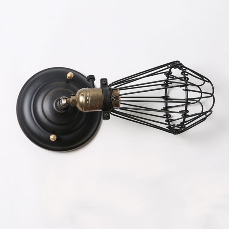 Rustic Black Finished Metal Industrial Wall Lantern Light