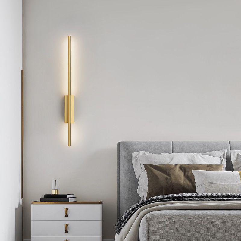 Black Brass Modern Wall Linear Light For Bedroom