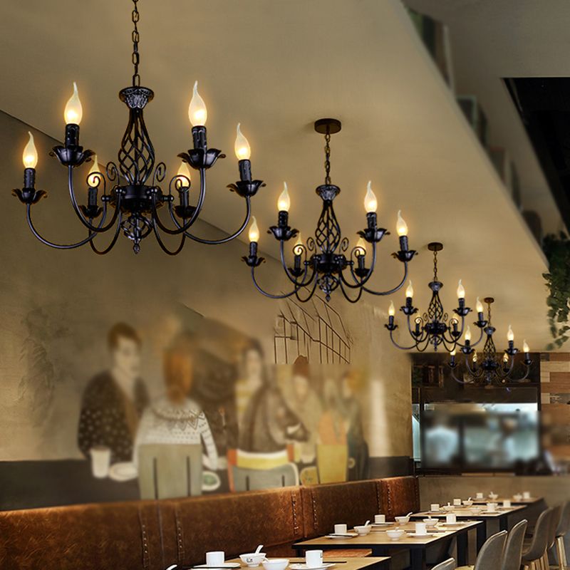 Pendant Light in Retro Candle Style for Dining Ambience