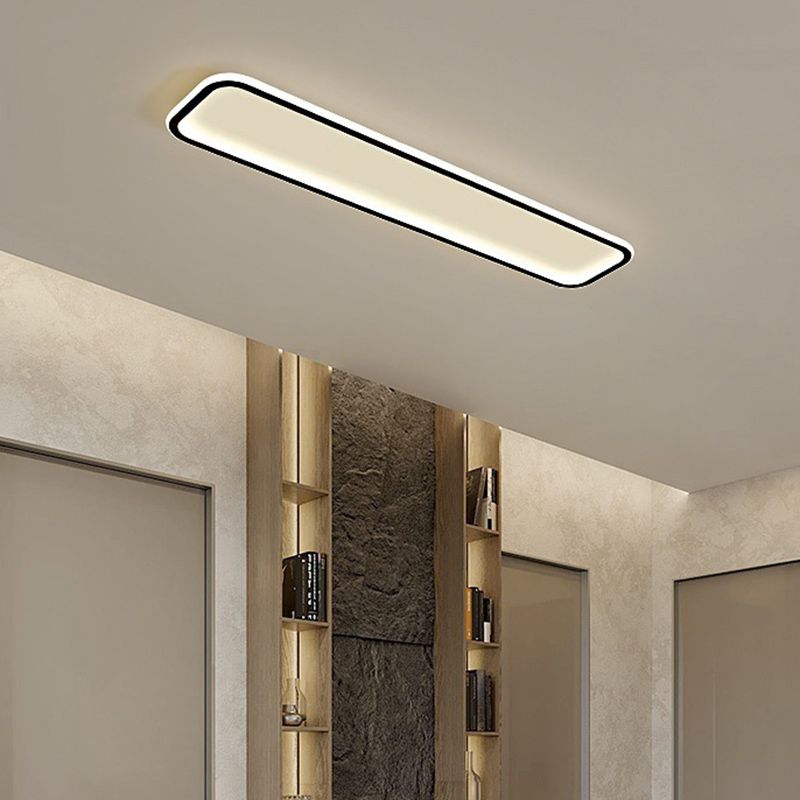 Minimalist Black Frame Rectangular Flush Mount Ceiling Light NoirLine