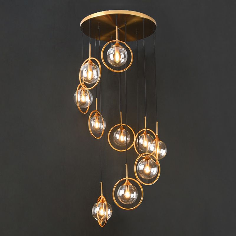 Spiral Ambient Glass Pendant Lamp for Staircase