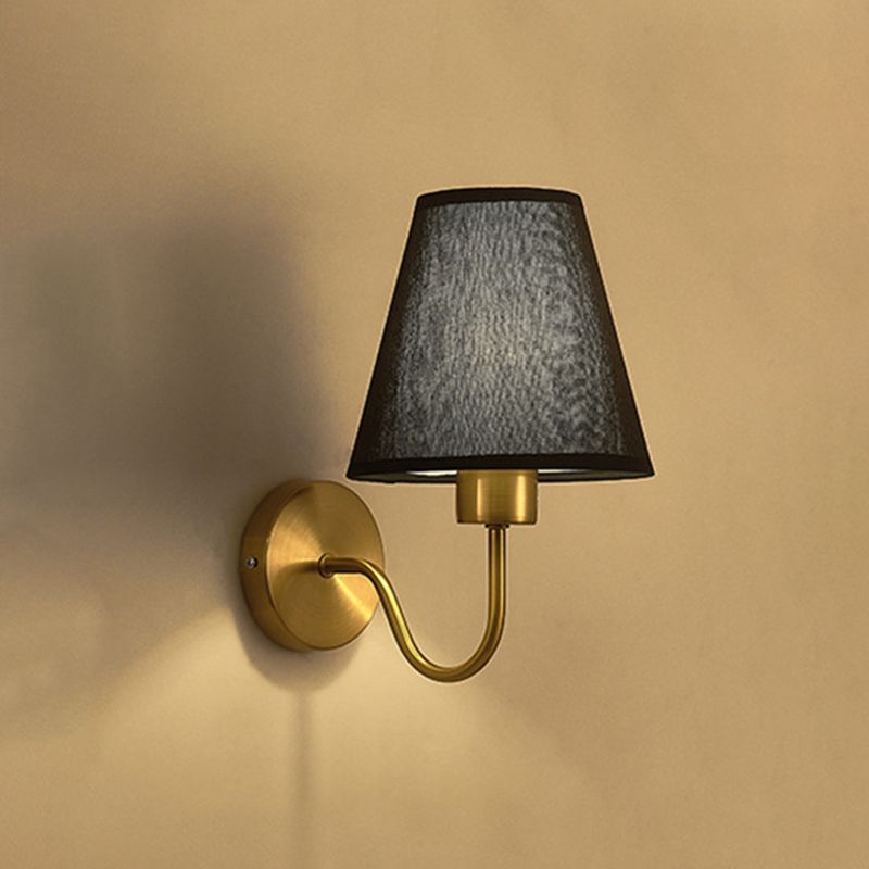 Galvanised Metal Frame Nordic Fabric Vanity Wall Lamp