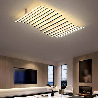 Black Modern Linear Wave Flush Mount Ceiling Light Arisha