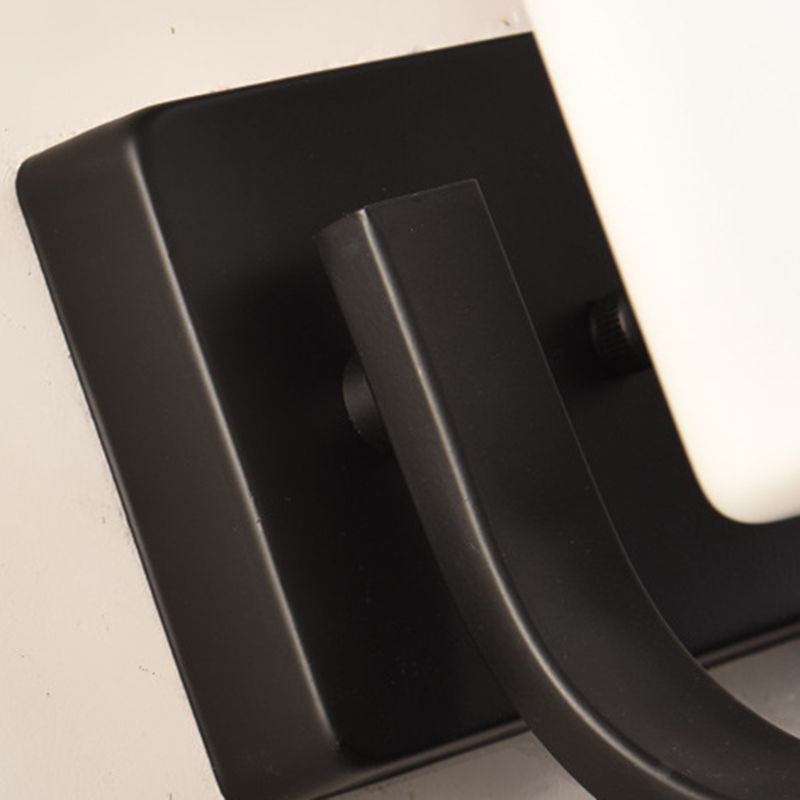 LED Enabled Cylindrical Metal And Glass Vanity Wall Light Black Chrome