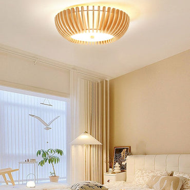 Round LED Ceiling Light in Aurora Wood and Acrylic