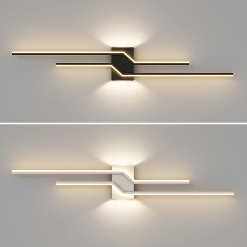 Three Colour Change Dimmable Minimalist Linear Metal Vanity Wall Light