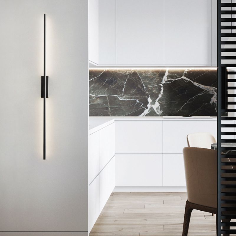 Black Brass Modern Wall Linear Light For Bedroom