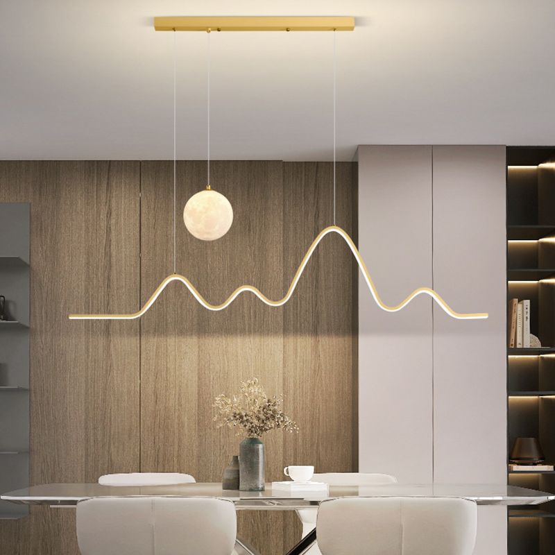 Metal Pendant Light Wavy Minimalist for Dining Rooms