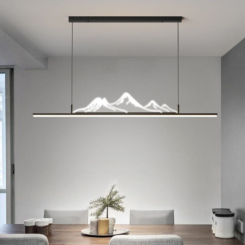 Black Gold Mountain Shape Dimmable LED Pendant Light