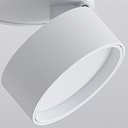 Black And White Cylindrical Flush Mount Ceiling Light For Hallway