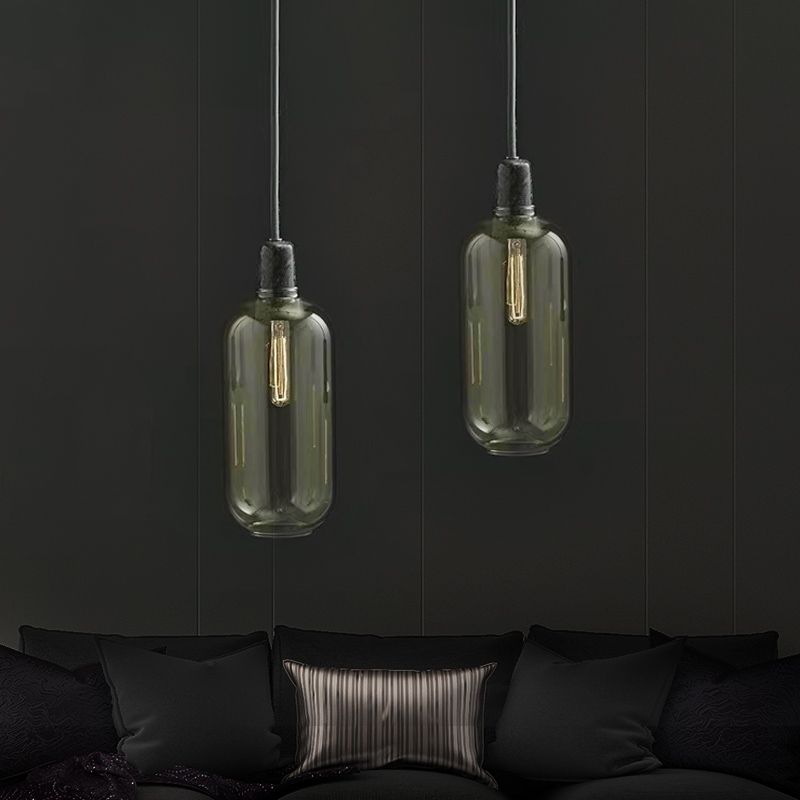 Pendant Light With Marble Glass Finish Cylinder
