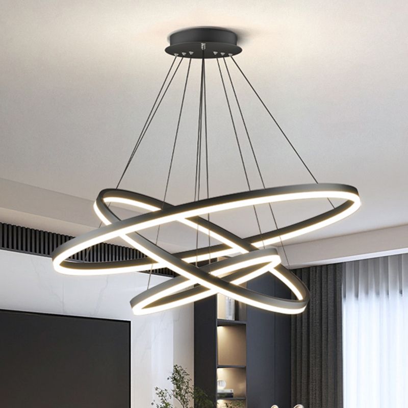 Pendant Light For Elegant Ambience Three Ring Black