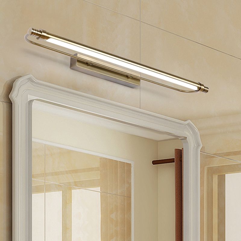Gold Finish Three Colour Dimmable Aurelia Linear Vanity Wall Light