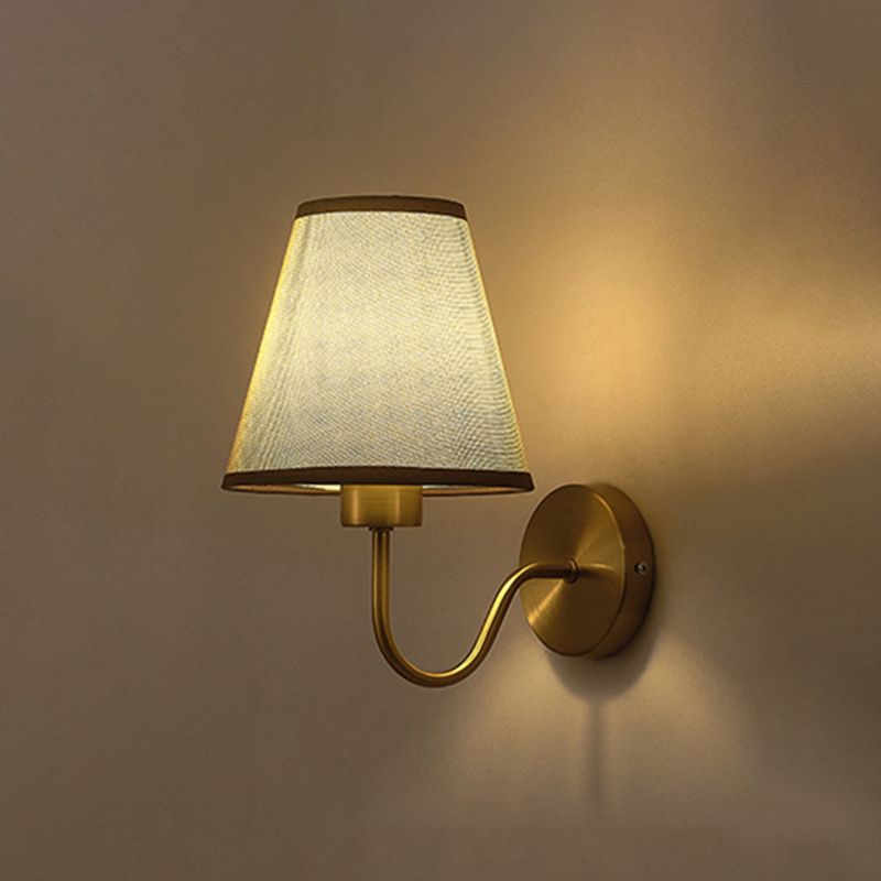 Galvanised Metal Frame Nordic Fabric Vanity Wall Lamp