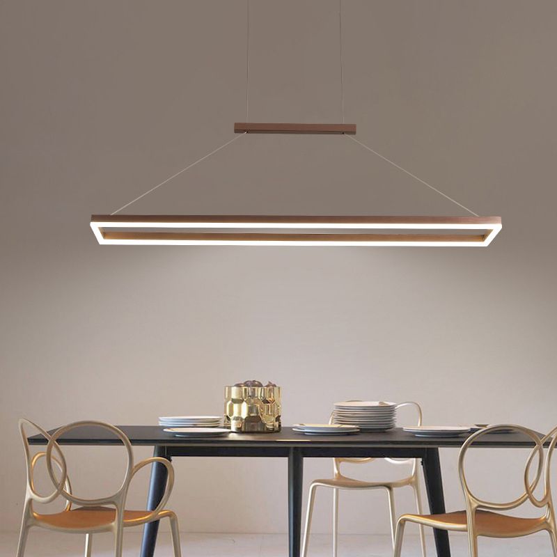 Ambient Glow Rectangular Gold Coffee Pendant Light
