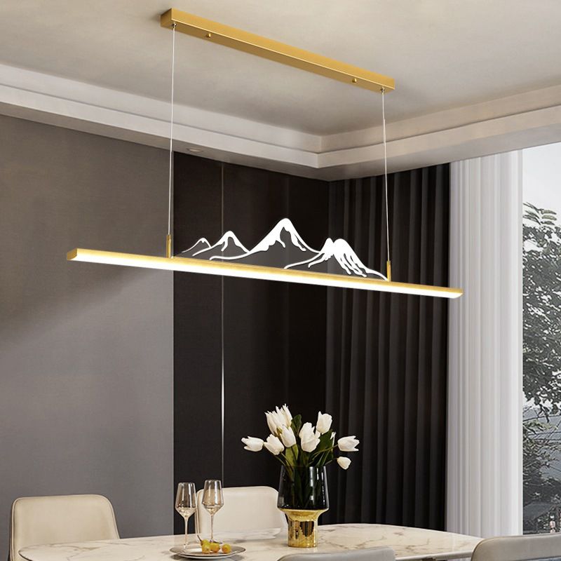 Black Gold Mountain Shape Dimmable LED Pendant Light