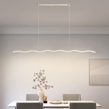 Modern Black And White Linear Wave Pendant Light