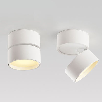 Black And White Cylindrical Flush Mount Ceiling Light For Hallway