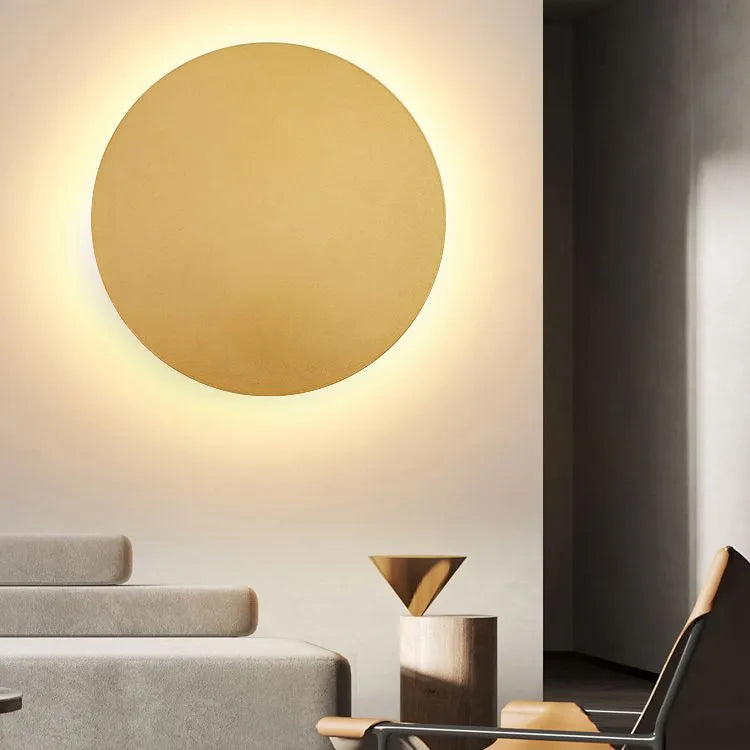 Wall Lamp Round Metal Minimalist For Bedroom Or Living Room