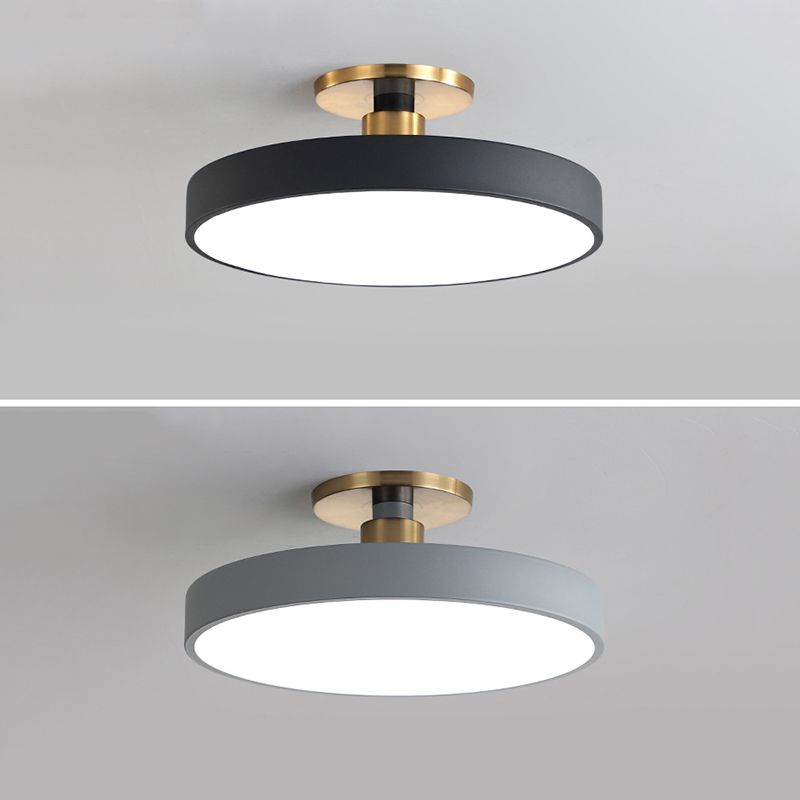 Black White Gold Dusty Blue Slim Round Flush Mount Ceiling Light