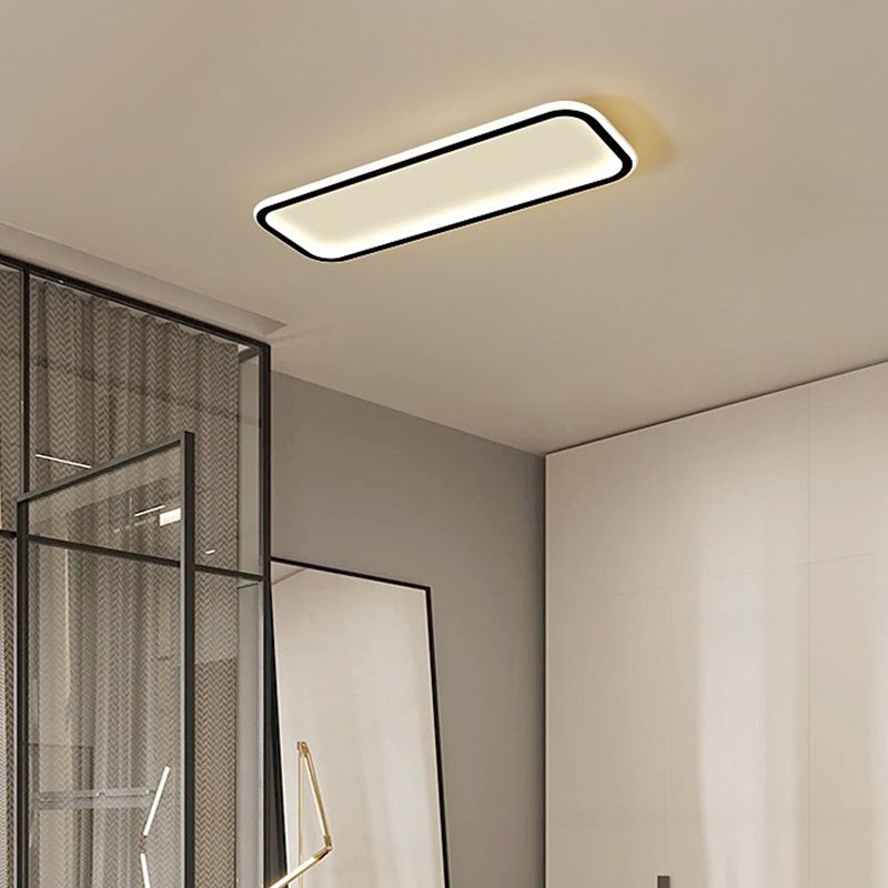 Minimalist Black Frame Rectangular Flush Mount Ceiling Light NoirLine