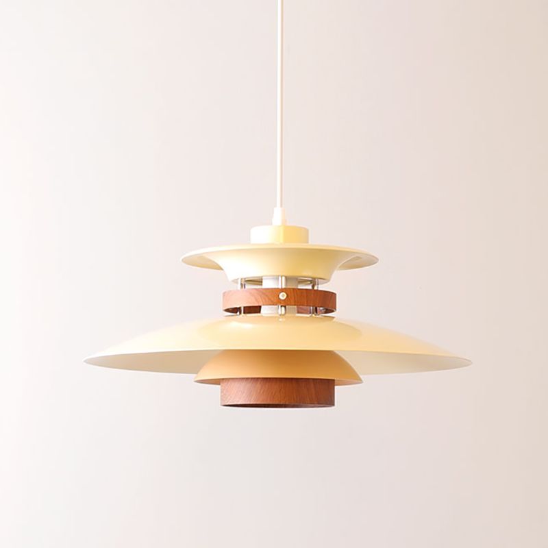 Dimmable Led Pendant Light With White Metal