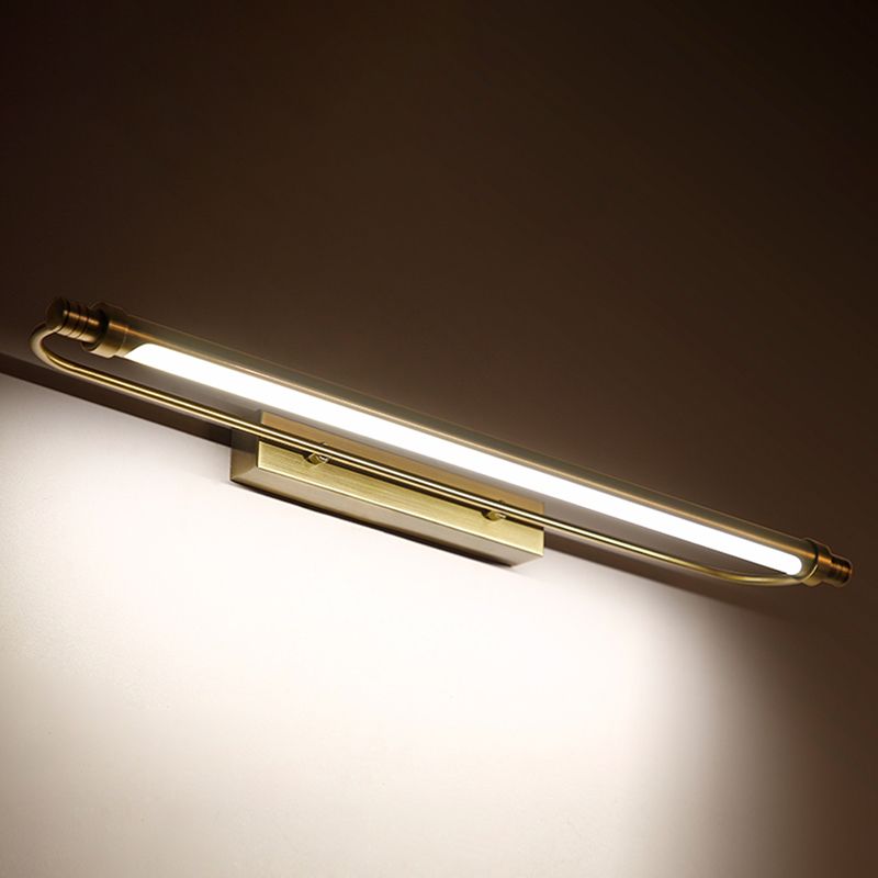 Gold Finish Three Colour Dimmable Aurelia Linear Vanity Wall Light
