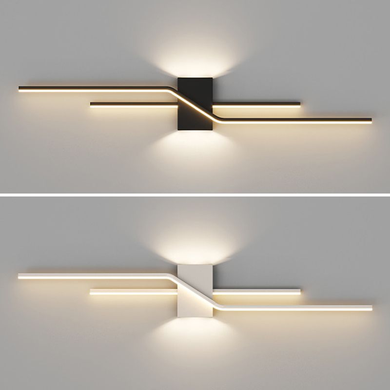 Three Colour Change Dimmable Minimalist Linear Metal Vanity Wall Light