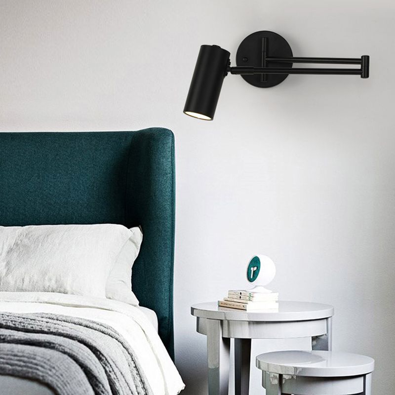 Adjustable Arm Nova Cone Wall Light For Bedroom Black Gold