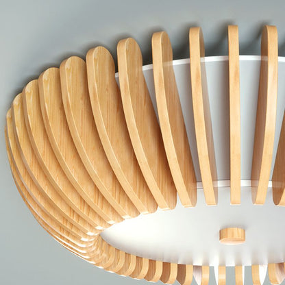 Round LED Ceiling Light in Aurora Wood and Acrylic