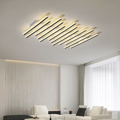 Black Modern Linear Wave Flush Mount Ceiling Light Arisha