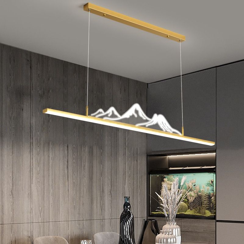 Black Gold Mountain Shape Dimmable LED Pendant Light