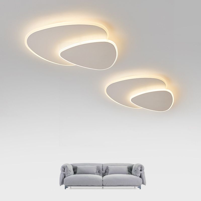 Flush Mount Ceiling Light Oval Double Layer Geometric