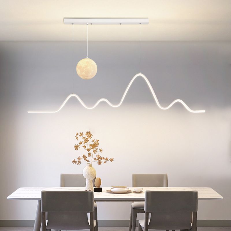 Metal Pendant Light Wavy Minimalist for Dining Rooms