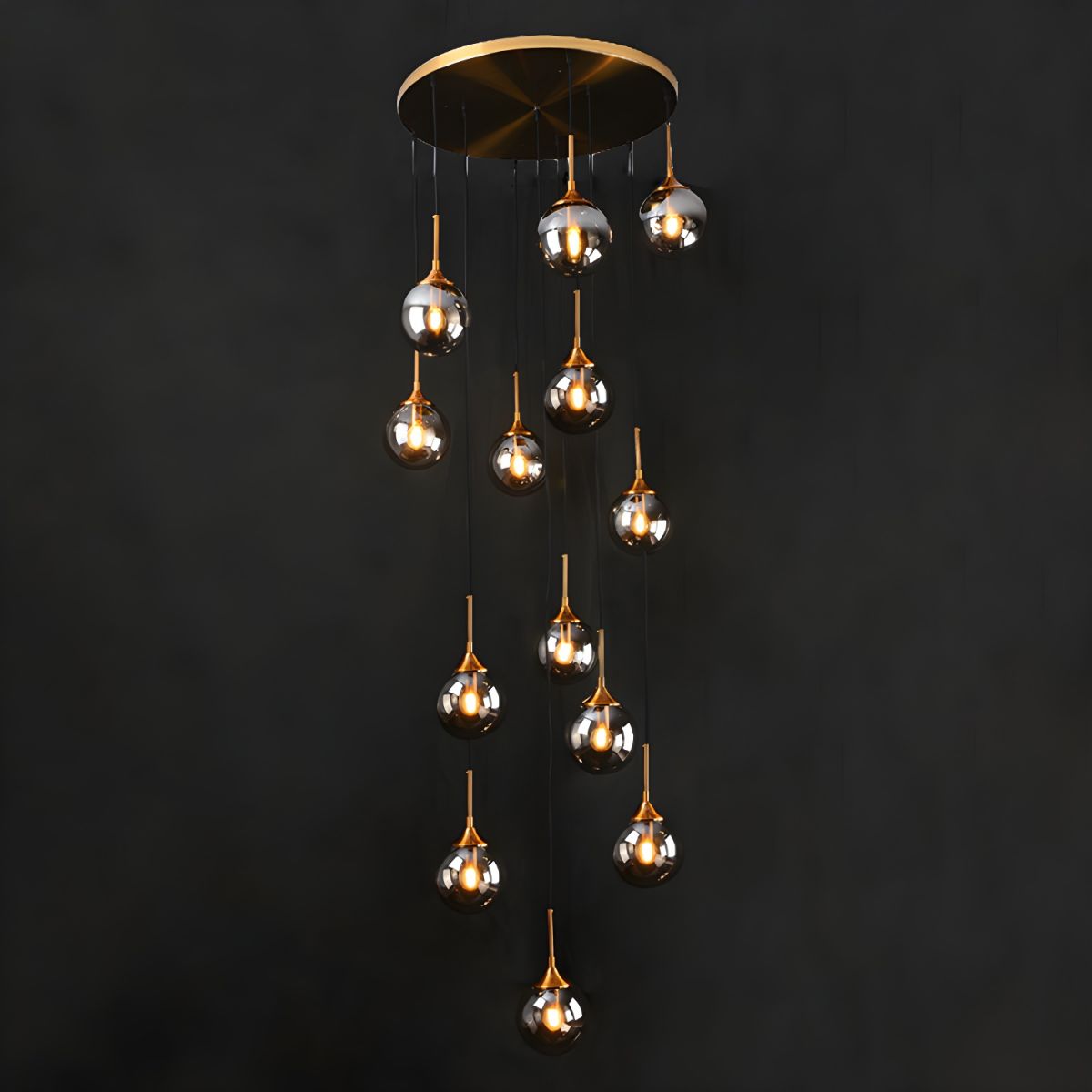 Spiral Ambient Glass Pendant Lamp for Staircase