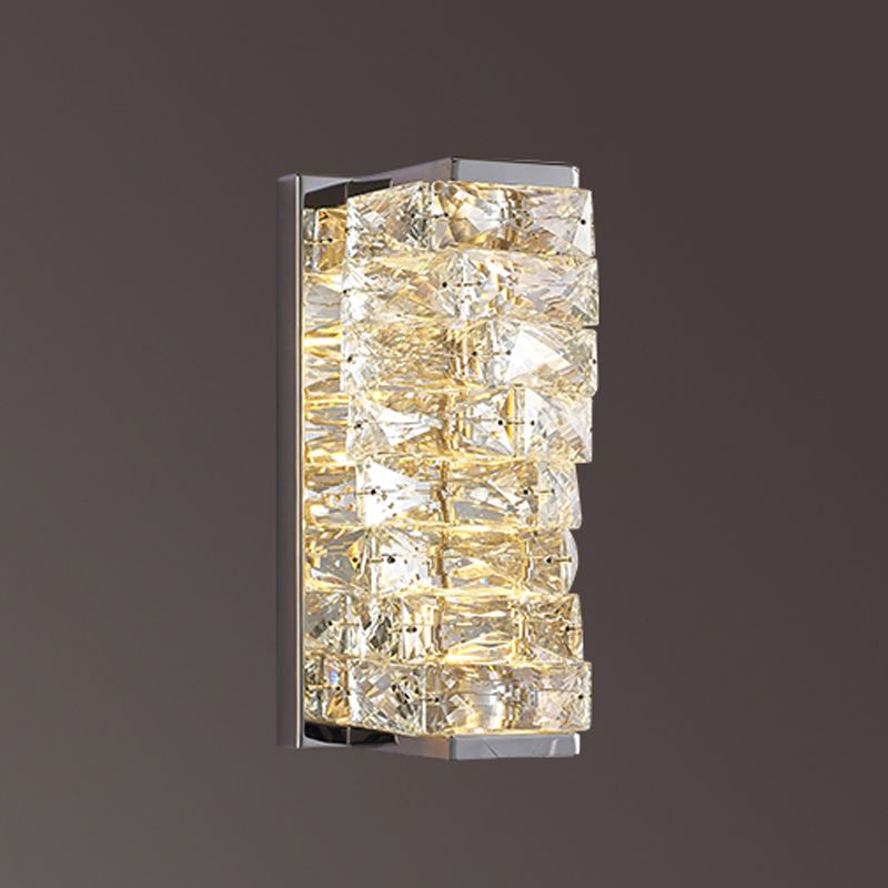 Modern Rectangular Crystal LED Vanity Wall Light LumenCraft