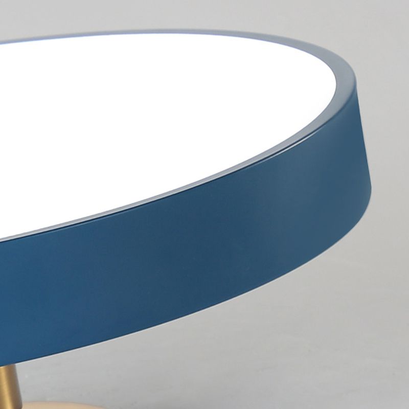 Black White Gold Dusty Blue Slim Round Flush Mount Ceiling Light